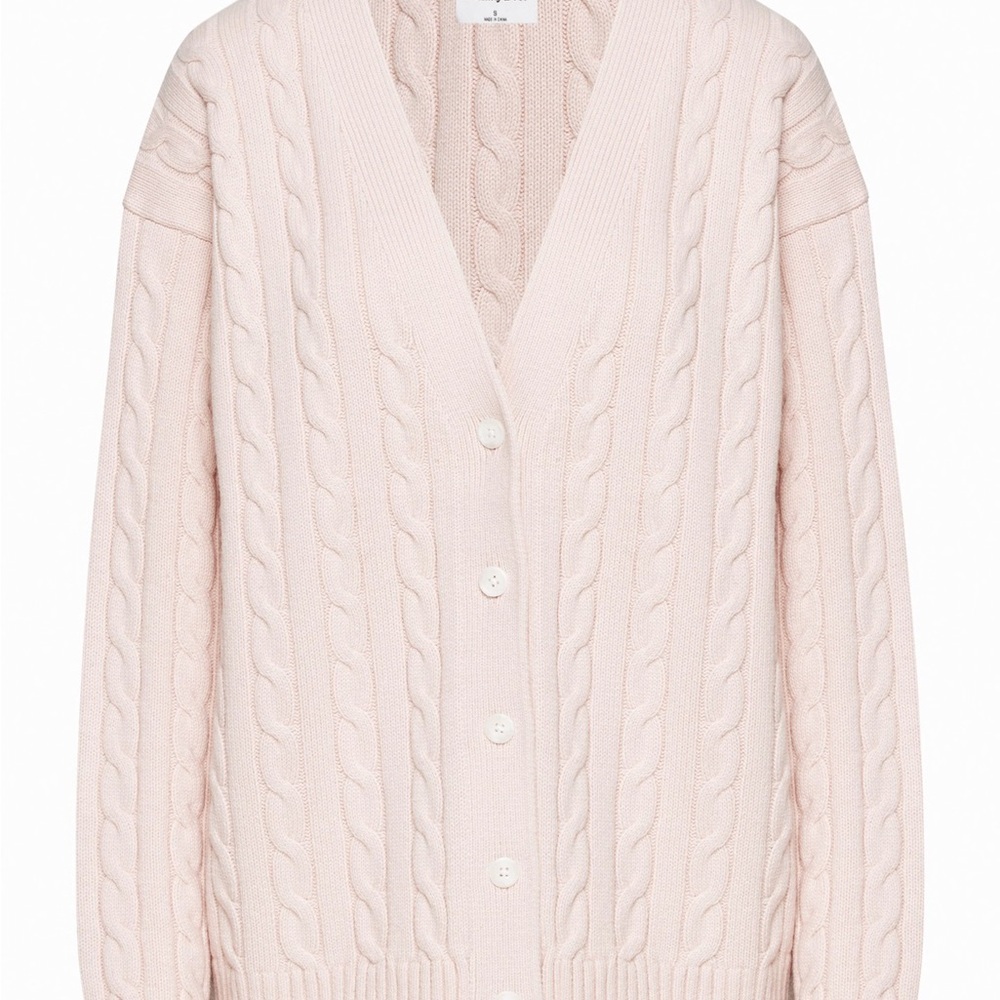 Sunday Best Baby Pink Cable Knit Cardigan
